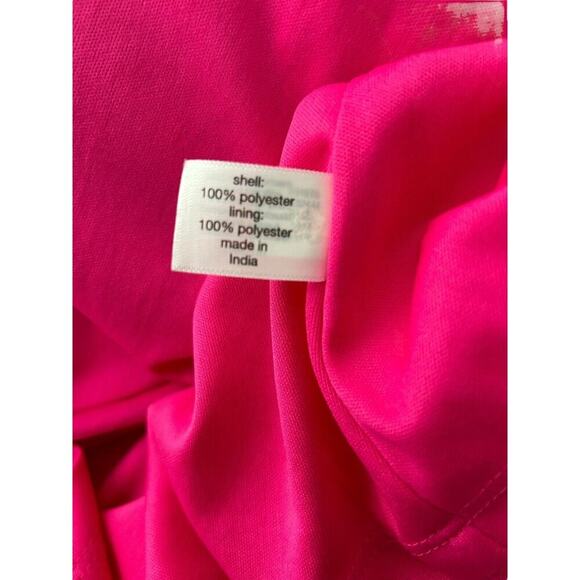 Lane Bryant Dress Size 22 Pink Smocked Cuff-Sleeve Square-Neck Fit & Flare Belt - Picture 9 of 13